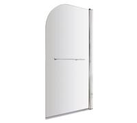 Balterley Chrome 6mm Toughened Safety Glass Reversible Shower Bath Screen With Towel Rail 1430 X 790mm
