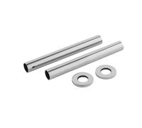 Balterley Chrome Radiator Pipe Covers, Small Radiator Cover, 2 Pipes and 2 Collars, Pipe Cover Kit for Radiators, Pipes and Collars Coverings for Radiators - 15 x 300mm, 30 x 3mm (Chrome)