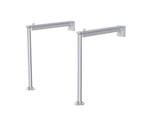 Balterley Cleaners Sink Legs and Brackets, Stainless Steel Round Legs and Support Brackets for Ceramic Cleaner Sinks, Utility Sinks and Laundry Sink - 50 x 355 x 350mm (Brushed Stainless Steel)