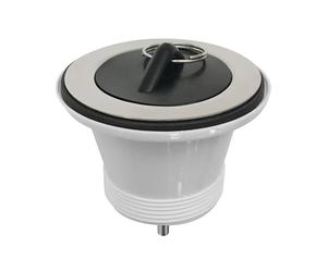 Balterley Cleaners Sink Waste with Plug, Chrome Waste with Black Stopper Plug for Utility Sinks, Laundry Sinks and Cleaners Sinks, 1.5 inch Sink Connection - 85 x 85 x 55mm (Chrome)