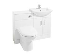 Balterley Cloakroom Cabinet Basin WC Unit Cistern Pan Soft Close Seat in White Balterley White