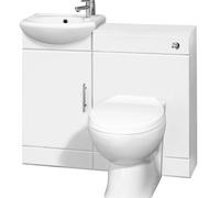 Balterley Cloakroom Cabinet Basin WC Unit Cistern Toilet Pan Soft Close Seat in White Balterley White