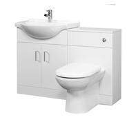 Balterley Cloakroom Cabinet Basin WC Unit CisternPan Soft Close Seat in White Balterley White