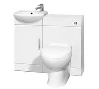 Balterley Cloakroom Furniture Pack - Includes Cabinet, Basin, Wc Unit, Cistern, Back To Wall Toilet Pan And Soft Close Seat - Gloss White