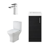 Balterley Cloakroom Suite -Floor Standing Vanity Unit, Tap And Toilet -Charcoal Black