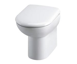 Balterley Comfort Height D Shape Back to Wall Toilet Pan, Back to Wall Toilet Unit, Space Saving Toilets for Bathroom, Easy to Clean BTW Toilets for Bathrooms - 370mm x 545mm x 445mm (White)