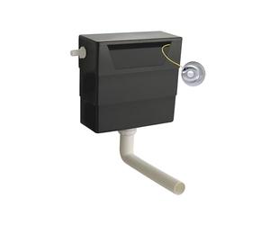 Balterley Concealed Cistern with Dual Flush, Water Saving Side Inlet Concealed Toilet Cistern & Traditional Flush Plate for Back to Wall & Wall Hung Toilets - 303x136x334mm (Chrome/Black)