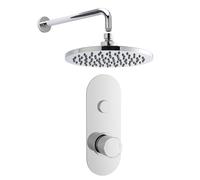 Shower Bundle Concealed Round Push 1 Button Valve, Arm & Head Kit - Chrome Balterley