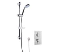Balterley Concealed Round Twin Valve Slide Rail Shower Kit Chrome in Silver Balterley Silver