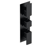 Empire Contemporary Bathroom Concealed Square Triple Thermostatic Shower Valve with Diverter, 300mm, Matt Black - Balterley