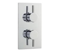 Balterley Concealed Twin Thermostatic Shower Valve Diverter 2 Outlets Chrome in Silver Balterley Silver