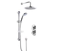 Balterley Concealed Twin Valve with Multi Function Slide Rail Kit Arm Head in Silver Balterley Silver
