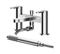 Balterley Consall Contemporary Bathroom Round Wall Mounted Bath Shower Mixer Tap, 45mm, Chrome