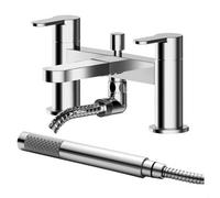Balterley Consall Contemporary Bathroom Round Wall Mounted Bath Shower Mixer Tap, 45mm, Chrome