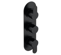 Balterley Consall Contemporary Concealed Round Triple Thermostatic Shower Valve With Diverter 280mm - Matt Black