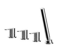 Balterley Consall Contemporary Deck Mount Round 4 Tap Hole Bath Shower Mixer Tap With Kit (No Spout) - Chrome