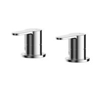 Balterley Side Valves for Bath, Deck Mounted Valve for Bath Filler Spout, Round Body with Round Lever Design, Deck Mounted 3/4" Chrome Side Valves - 35 x 75 x 54 mm (Chrome)