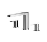 Balterley Pride Contemporary Round Deck Mounted 3 Tap Hole Bath Filler Tap - Chrome