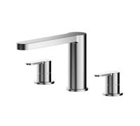 Balterley Consall Contemporary Round Deck Mounted 3 Tap Hole Bath Filler Tap - Chrome