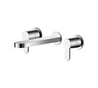 Balterley Consall Contemporary Round Wall Mount 3 Tap Hole Basin Mixer Tap - Chrome