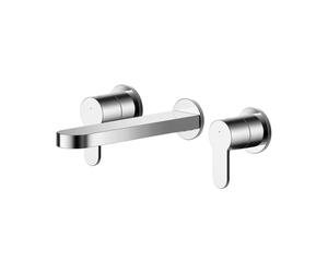 Balterley Consall Contemporary Round Wall Mount 3 Tap Hole Basin Mixer Tap - Chrome