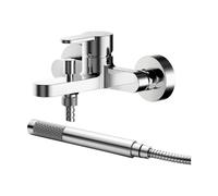 Balterley Consall Contemporary Wall Mount Round Bath Shower Mixer Tap with Shower Kit - Chrome