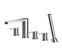 Balterley Consall Deck Mount Round 5 Tap Hole Bath Shower Mixer Tap With Shower Kit - Chrome