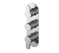 Balterley Consall Round Concealed Thermostatic Triple Shower Valve 2 Outlets - Chrome