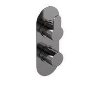 Balterley Consall Round Concealed Twin Thermostatic Shower Valve 1 Outlet - Brushed Pewter