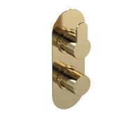 Balterley Consall Round Concealed Twin Thermostatic Shower Valve With Diverter 2 Outlets - Brushed Brass
