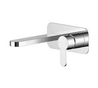 Balterley Consall Round Wall Mount 2 Tap Hole Basin Mixer Tap With Back Plate - Chrome