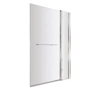 Balterley Contemporary 6mm Toughened Safety Glass Reversible Straight Shower Bath Screen With Fixed Panel And Rail - Chrome