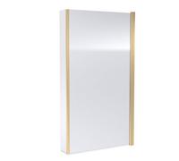 Balterley Contemporary 6mm Toughened Safety Glass Square Hinged Bath Screen With Fixed Return - 1430 X 795 X 24mm - Brushed Brass