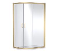 Balterley Contemporary 8mm Glass Offset Quadrant Shower Enclosure, 1200 X 800mm, Brushed Brass