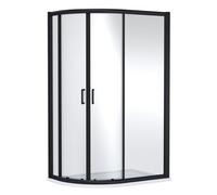 Balterley Contemporary 8mm Glass Offset Quadrant Shower Enclosure, 1200 X 800mm, Matt Black