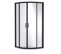 Balterley Contemporary 8mm Glass Quadrant Shower Enclosure, 1000 X 1000mm, Matt Black