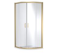 Balterley Contemporary 8mm Glass Quadrant Shower Enclosure, 900 X 900mm, Brushed Brass