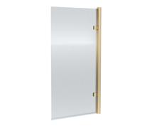 Balterley 830 x 1520mm Bath Shower Screen, Fluted Rectangular Shower Screens for Baths, 8mm Toughened Safety Bath Door Screen, Hinged Reversible Door Screens for Baths (Brushed Brass)
