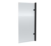 Balterley Contemporary 8mm Toughened Safety Glass Square Hinged Fluted Bath Screen - 1520 X 830 X 24mm - Matt Black