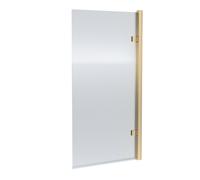 Balterley 830 x 1520mm Bath Shower Screen, Fluted Rectangular Shower Screens for Baths, 8mm Toughened Safety Bath Door Screen, Hinged Reversible Door Screens for Baths (Brushed Brass)