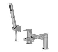 Balterley Contemporary Bath Shower Mixer Tap with Shower Kit Chrome in Silver Balterley Silver