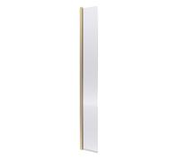 Balterley Contemporary Bathroom 8mm Fluted Glass Hinged Flipper Screen, 1950 x 322 x 27mm, Brushed Brass
