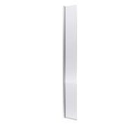 Balterley Contemporary Bathroom 8mm Fluted Glass Hinged Wetroom Screen with Support Bar, 1950 x 300 x 27mm, Polished Chrome