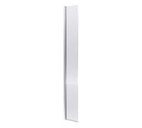 Balterley Contemporary Bathroom 8mm Fluted Glass Hinged Wetroom Screen With Support Bar, 1950 X 300 X 27mm, Polished Chrome