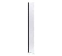 Balterley Contemporary Bathroom 8mm Glass Hinged Flipper Return Screen, Matt Black, 1950 x 322 x 27mm
