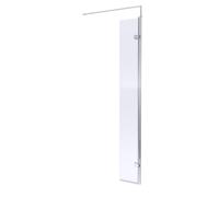 Balterley Contemporary Bathroom 8mm Glass Wetroom Swing Screen with Support Bar, Chrome Finish, 1950 x 322 x 27mm