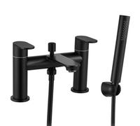 Balterley Contemporary Bathroom Deck Mounted Round Bath Shower Mixer Tap - Black