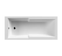 Balterley Contemporary Bathroom Square Straight Shower Bath Tub, White, Eternalite Acrylic, 1700 x 750mm