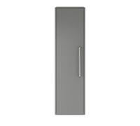 Balterley Contemporary Bathroom Wall Hung Single Soft Close Door Tall Storage Unit With 2 Shelves, Cool Grey, 1200 X 350 X 250mm