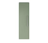 Balterley Contemporary Bathroom Wall Hung Single Soft Close Door Tall Storage Unit With 2 Shelves, Fern Green, 1200 X 350 X 250mm